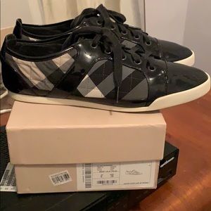 Women’s Burberry Quilted Patent Lace Up Sneaker